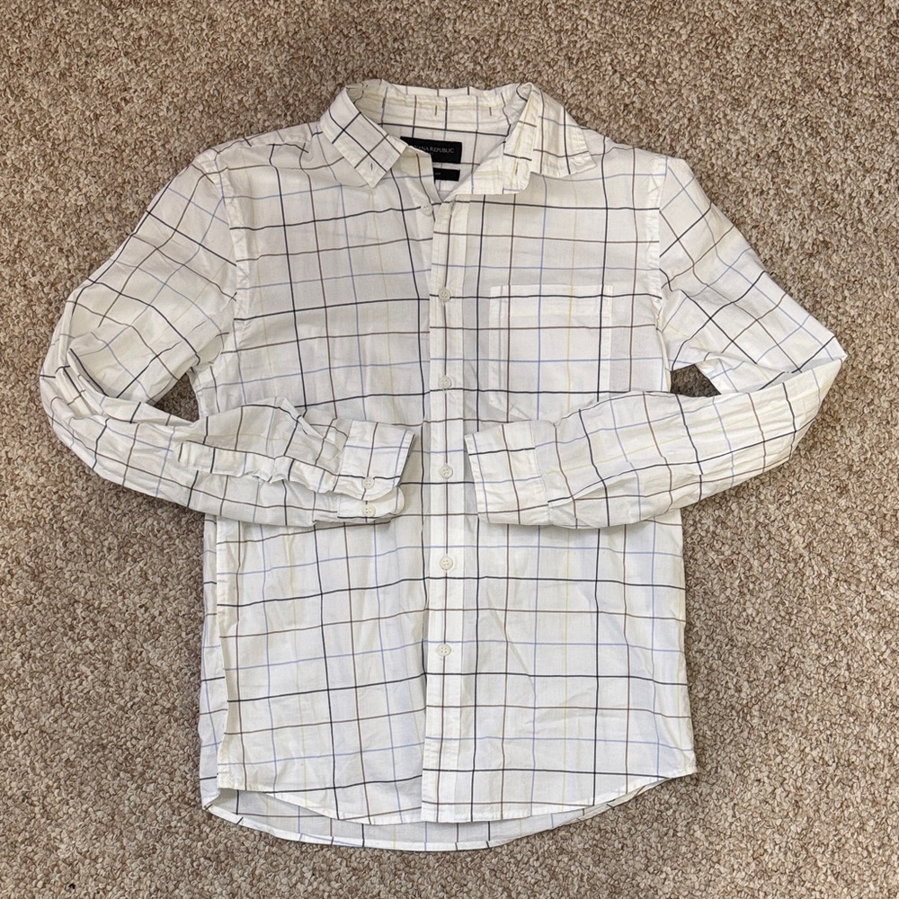 Banana Republic Men’s Pattern Casual Button Down Shirt Small